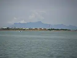 The mountain as seen from George Town, Penang, 42&nbsp;km (25&nbsp;mi) southwest.