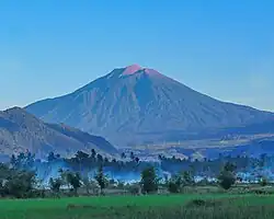 View of Kerinci Mountain from the village of Muaralabuh