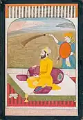 Guru Tegh Bahadur painting from the family workshop of Nainsukh of Guler.