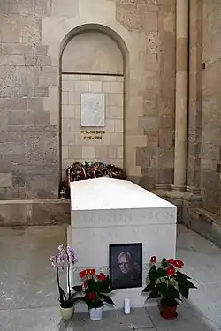Sarcophagus of Áron Márton in St. Michael's Cathedral, Alba Iulia, after the reinternment of his remains in 2016