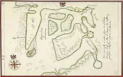 Egede's own 1722 map of the area around "Habets Oe"
