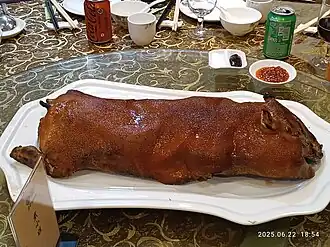 Roasted piglet with heavy glaze