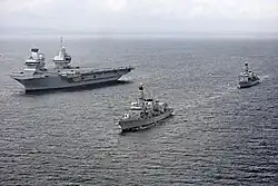 HMS&nbsp;Queen Elizabeth on sea trials in June 2017