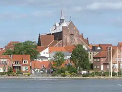 Haderslev Cathedral seen from the inner pond