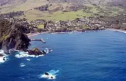 Aerial view of Hāna, Maui