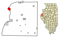Location of Nauvoo in Hancock County, Illinois