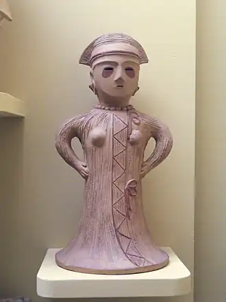 Figure (reconstruction?) from Honshu, decorated with red pigment