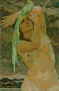 Weiblicher Akt mit Papagei (Female nude with parrot)