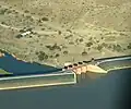 View of the dam gates from above