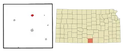 Location within Harper County and Kansas