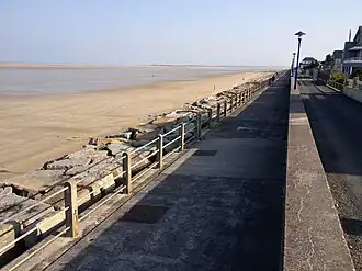 The dam of Hauteville-sur-Mer Beach, a 1.7km long promenade