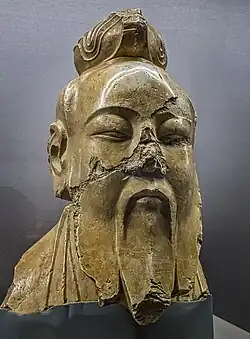 Head of Laozi marble Tang Dynasty (618–906 CE) Shaanxi Province China