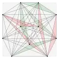 11 points in a square, 8 of 28 minimal triangles shaded[d] ('"`UNIQ--postMath-0000003E-QINU`"')