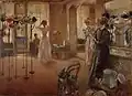 Henry Tonks. The Hat Shop (1892), oil on canvas