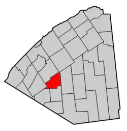 Map highlighting Hermon's location within St. Lawrence County.