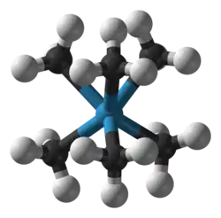 Ball and stick model of hexamethyltungsten