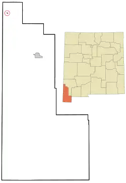 Location of Virden, New Mexico