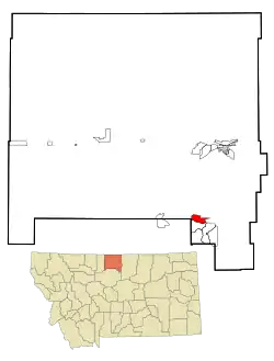 Location of Azure, Montana