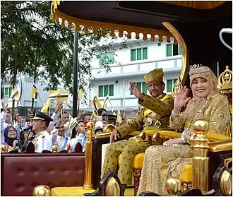 Tengkolok being worn by Sultan Hassanal Bolkiah