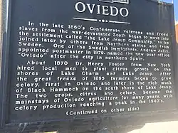 Front side of "Oviedo" marker