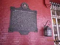 Historical marker of the Tutuban Center Main Building