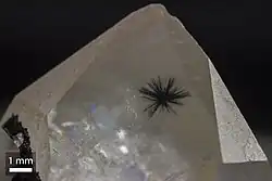 Hollandite star in rare quartz inclusion