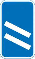 200m Countdown markers used to indicate the distance to an exit on the left side of a road (Background in green if on expressway) (Symbols may be reversed to indicate exit on right)