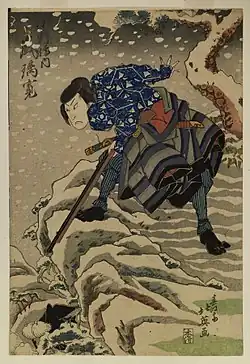 Late-Edo print of Arashi Rikan II wearing outdoor tabi