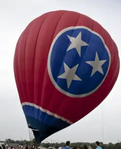 A state flag themed hot air balloon at Jubilee Festival, Decatur, Alabama, May 2010.