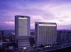 Hotel Crown Palais Kobe, and Harborland Centre Building, a large-scale complex building facing the JR Kobe station in Kobe City, Hyogo Prefecture