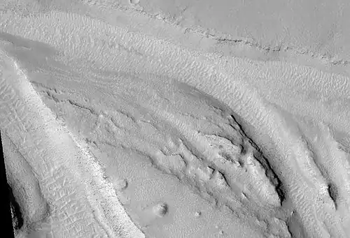 Streamlined islands in Hrad Vallis, as seen by HiRISE