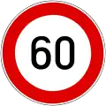 C-033-60 Speed limit (60 km/h)