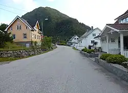 Houses on street in Straume