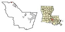 Location of Maringouin in Iberville Parish, Louisiana