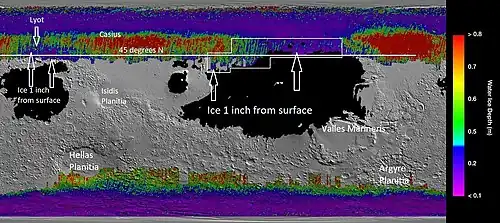 Map of near surface ice