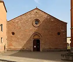 Exterior of a brick church