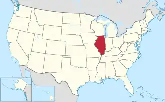 Location of Illinois within the United States