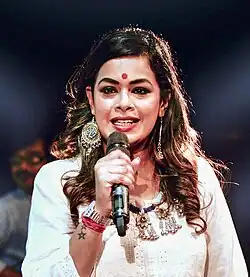 Iman Chakraborty during a function in Rabindratirtha in Ehimoy 2018.