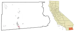 Location in Imperial County and the state of California