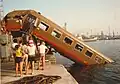 An incident in 1983 caused a train to crash into the sea.