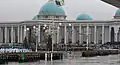The entire parade with the Ruhyýet Palace in the background