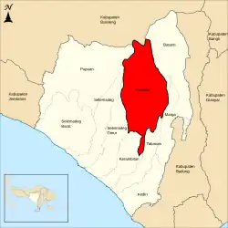Location map of Penebel district in Tabanan Regency