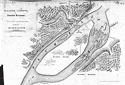 Map with Vienna Island as a proper river island