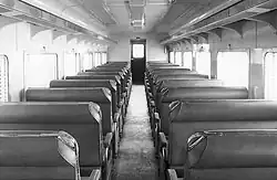 Interior of a South Australian Railways 'Bluebird' railcar (250 class second-class passenger power car)