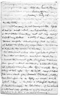 First page of a letter written by J.S. Phillpotts to Alexander Potts, July 1863