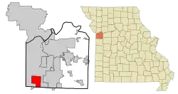 Location of Grandview, Missouri