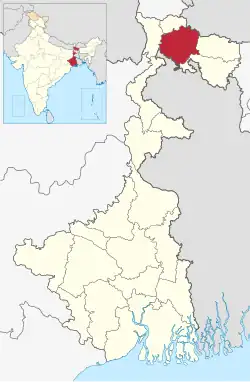 Location of Jalpaiguri district in West Bengal