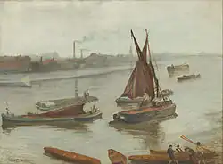 James McNeill Whistler, Grey and Silver - Old Battersea Reach, 1863. By 1892, this painting belonged to Aglaia Coronio.[17]
