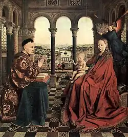 Madonna of Chancellor Rolin, Jan van Eyck, Burgundy, c. 1435