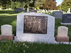 Back side of Jane Manning's grave marker